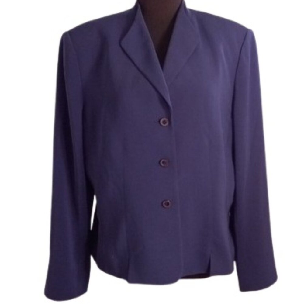 Kasper & Company 16 Jacket Blue Blazer Lined Career